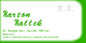 marton mallek business card